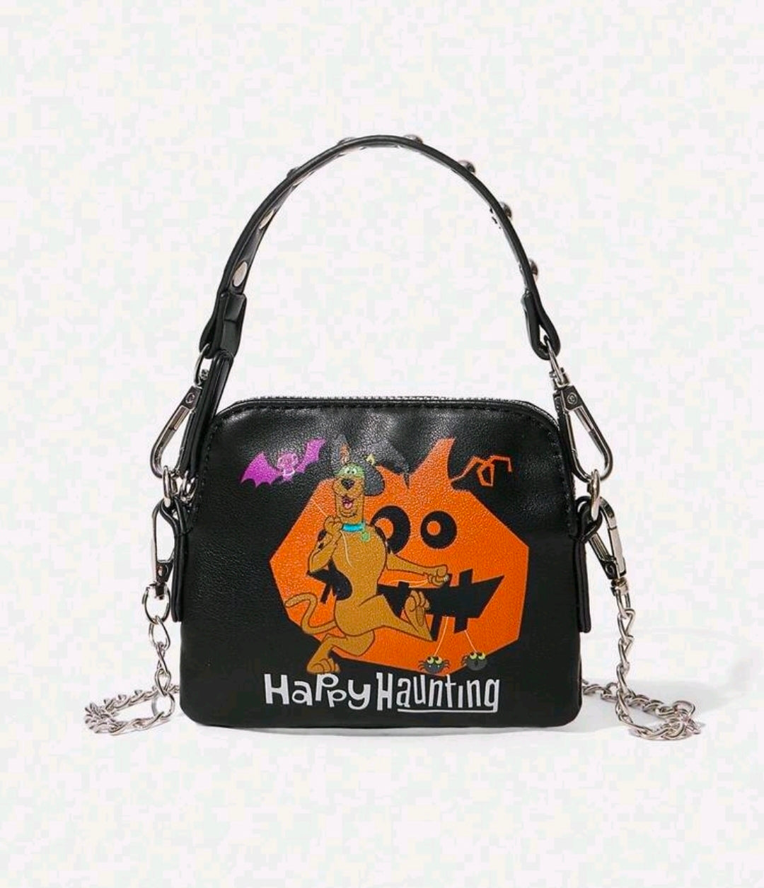 Scooby Doo Happy Haunting Black Clutch Purse Crossbody Bag Chain Strap