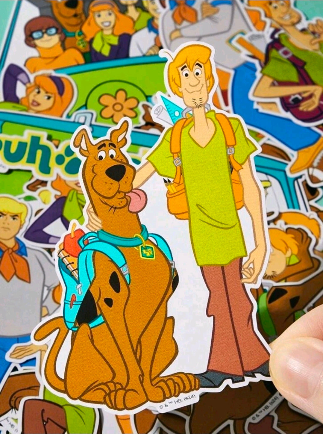Scooby-Doo character die-cut stickers with Shaggy and Scooby close-up