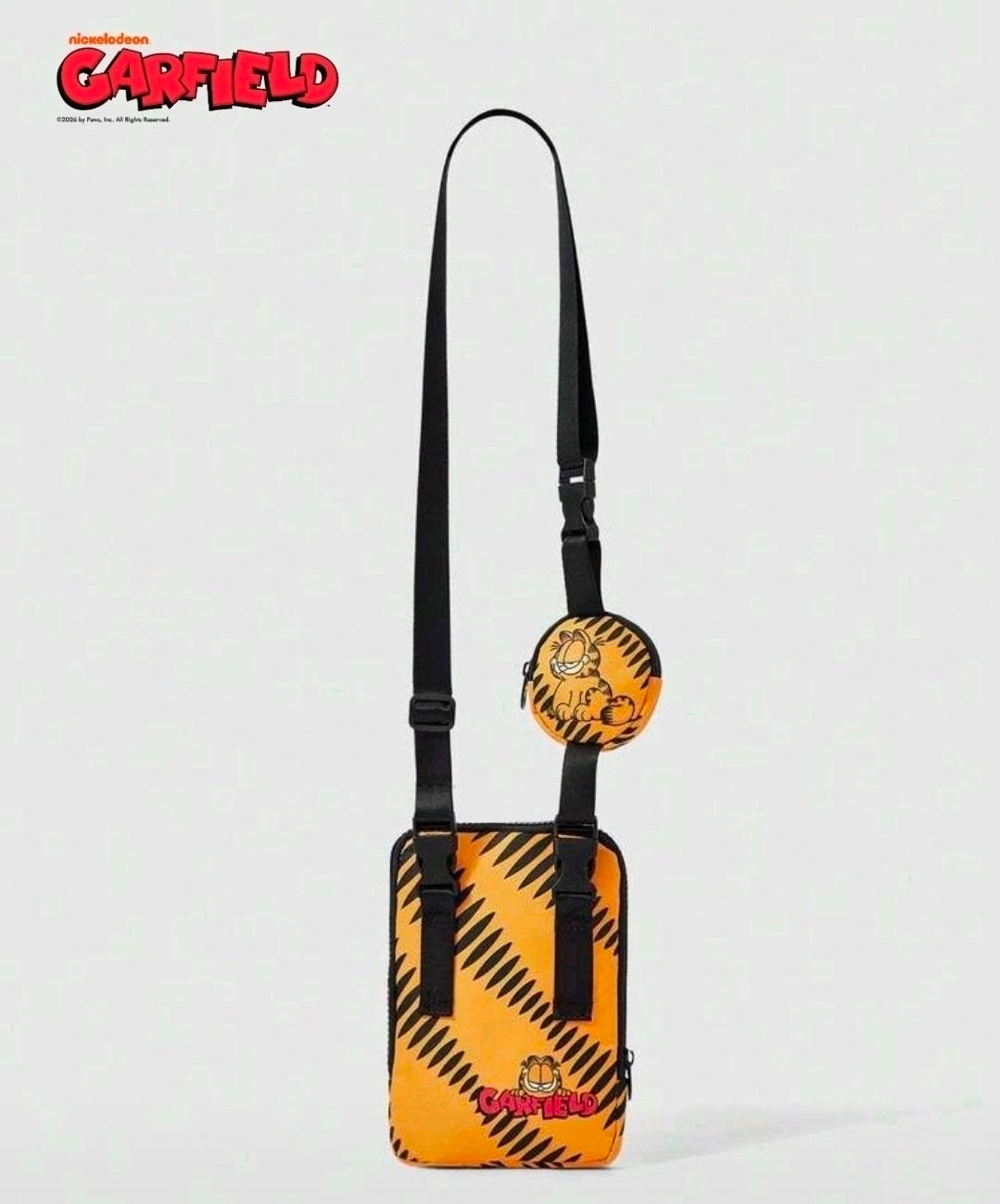 Garfield Tiger Stripe Crossbody Bag & Detachable Round Coin Pouch