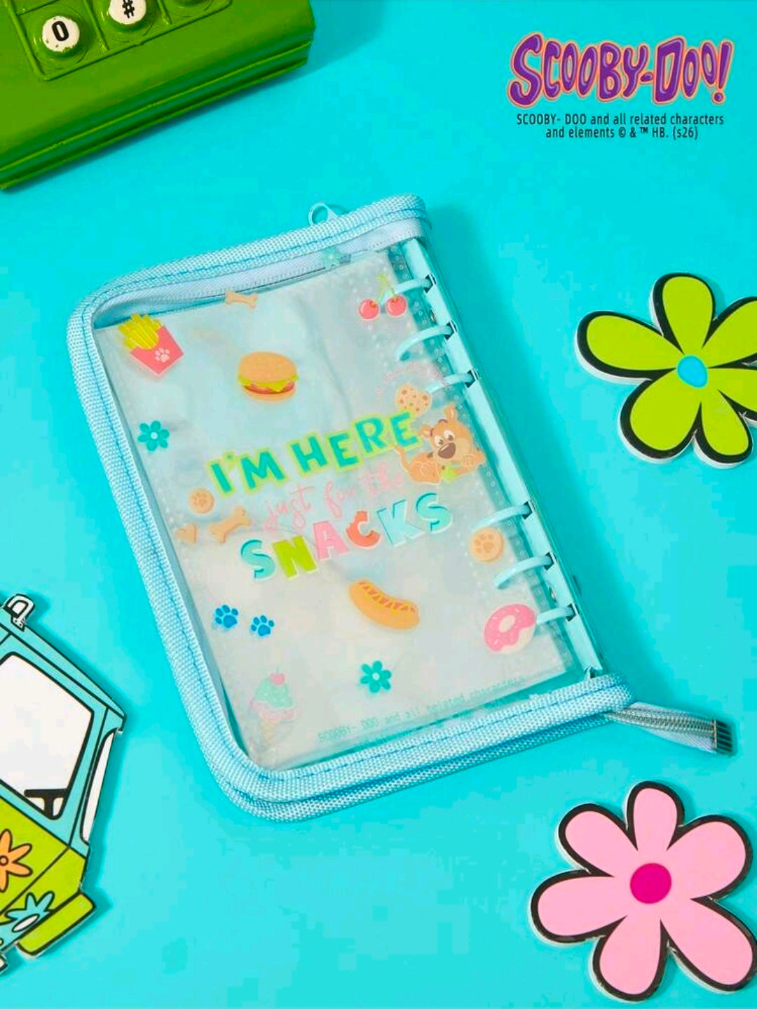 Scooby-Doo A7 Transparent Zipper Binder 6 Ring Sticker Photo Album Snack Attack