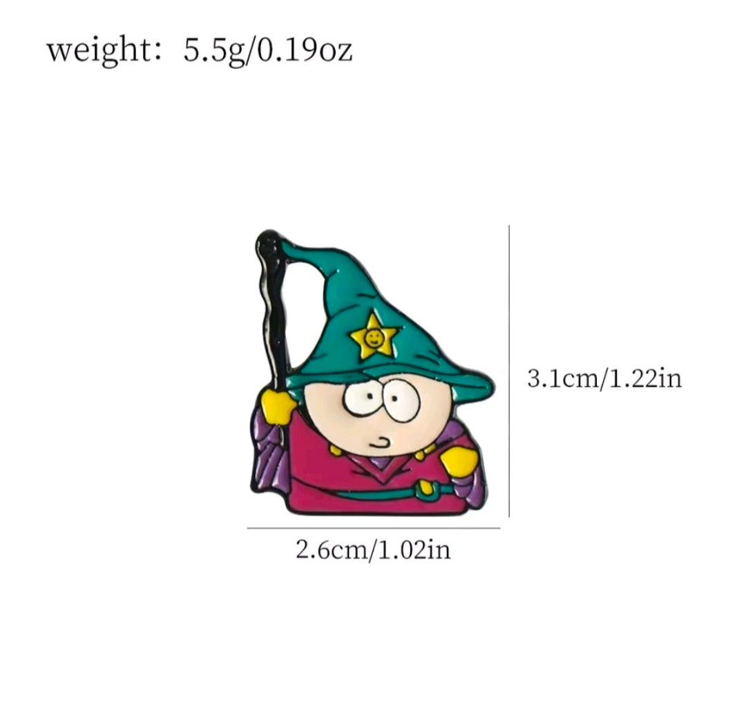 South Park 7 Piece Enamel Pin Set Cartman Stan Kyle Kenny Butters Wizard Knight
