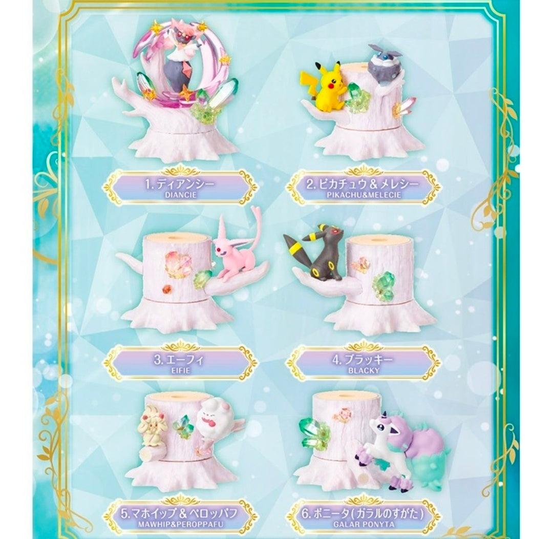 Re-Ment Pokemon Forest 6 Shining Atsumete Pikachu Carbink Melecie Tree Figure 2020 NEW