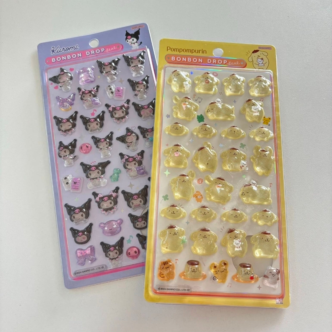 Sanrio Bonbon Drop Seal Sticker Sheets Puffy Resin Acrylic