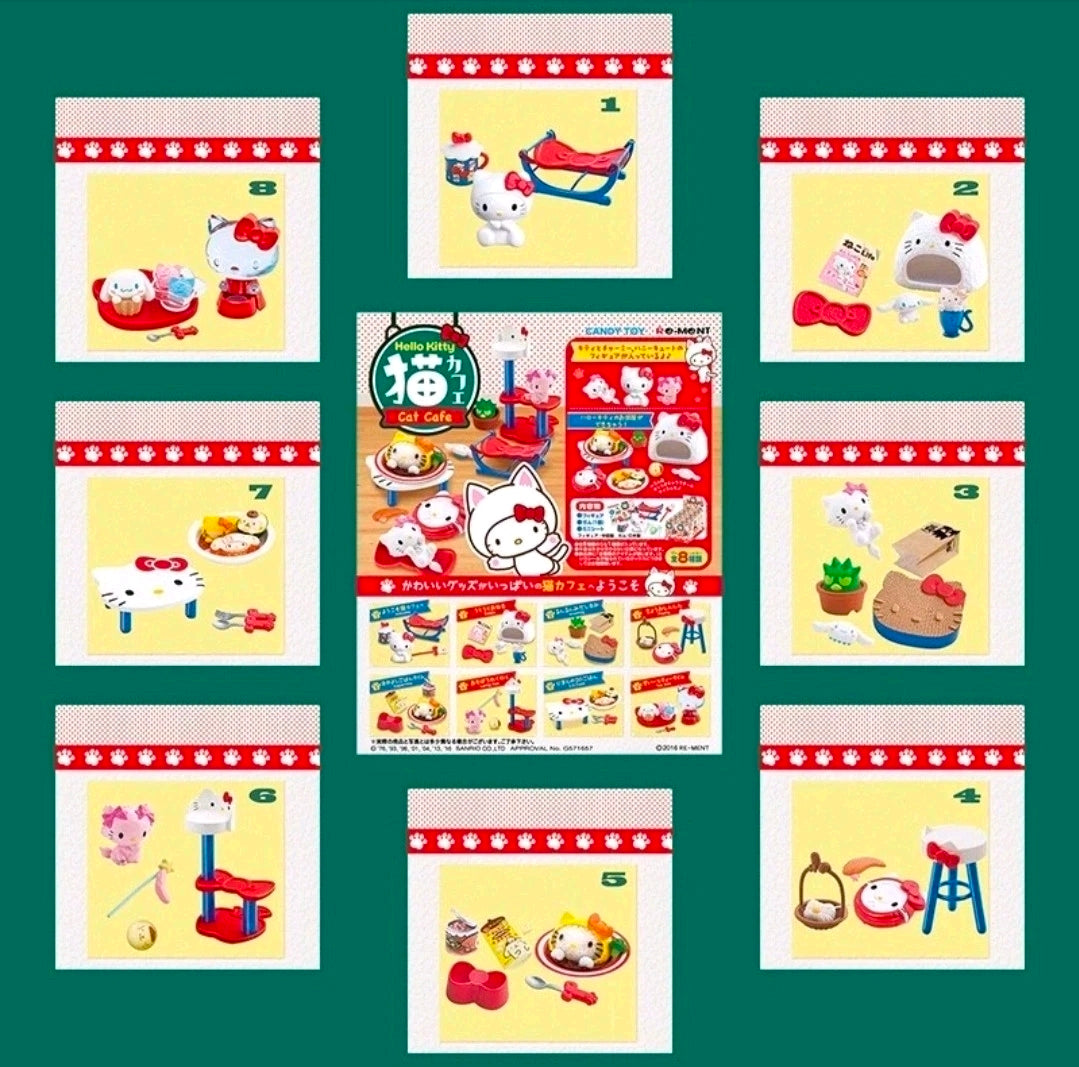 Sanrio Re-Ment Hello Kitty Cat Cafe 2016 — Rare Set of 8
