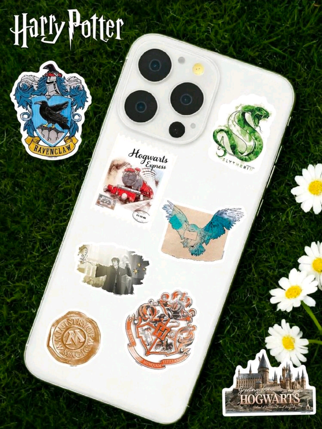 Harry Potter Hogwarts House Crests 50pc Vinyl Decal Sticker Pack Licensed NEW