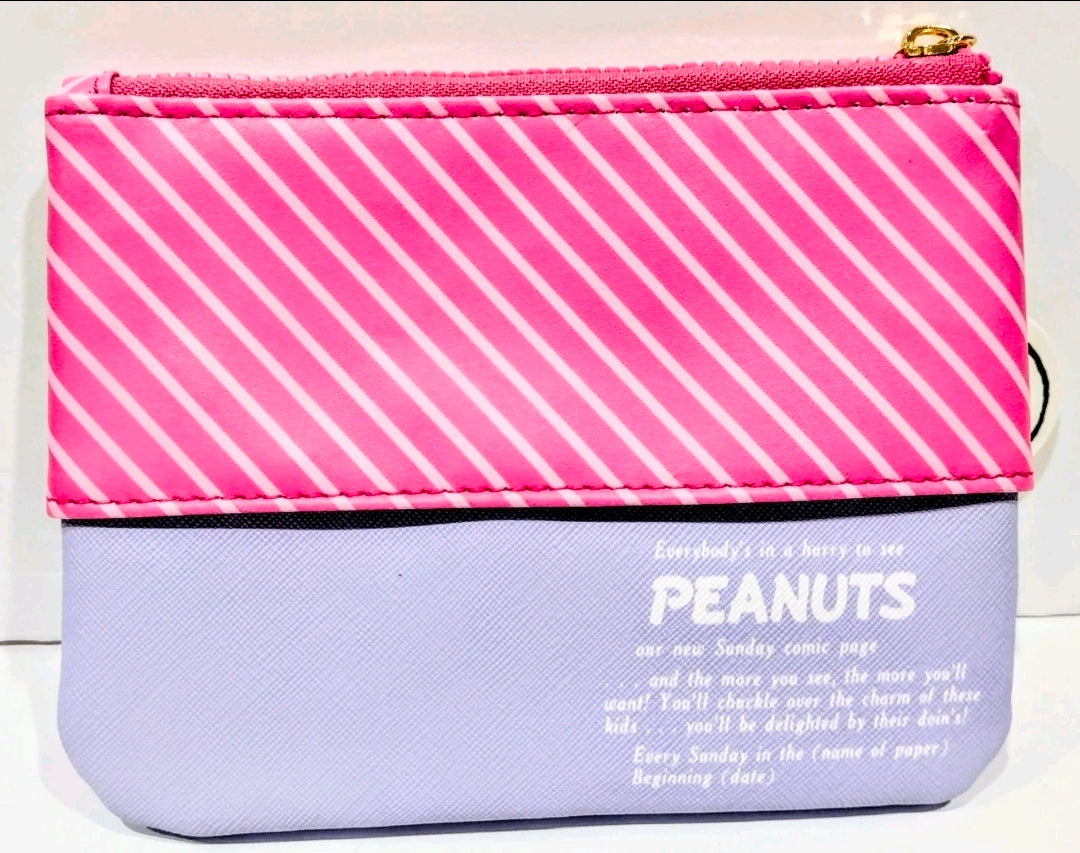 Miniso Peanuts Snoopy Colorful Life Lavender Purple Zipper Pouch