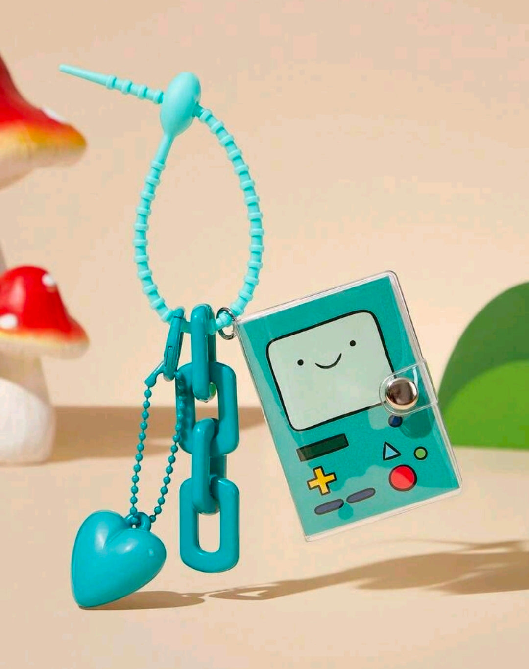 Adventure Time BMO Notebook Keychain Charm Teal Game Boy Style