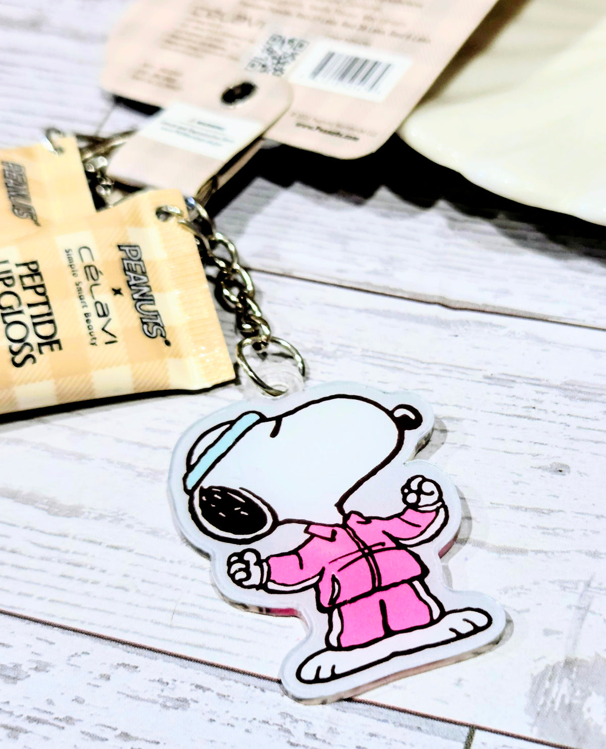 "Podium Pout" Snoopy Olympian Peptide Lip Gloss Keychain Duo Peach & Vanilla