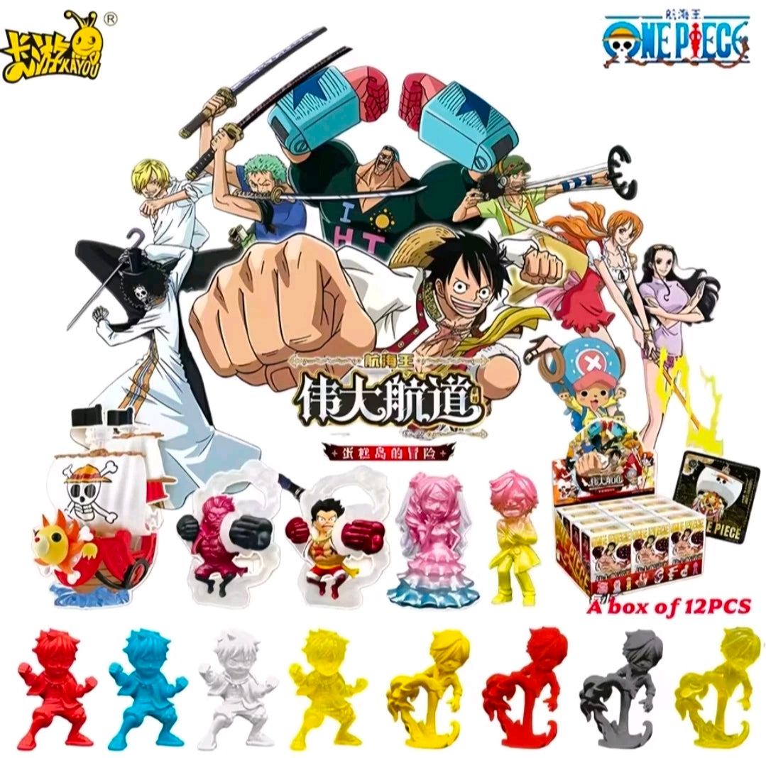 Clear blue shimmer mini figure set with multiple poses, in assorted colored figures