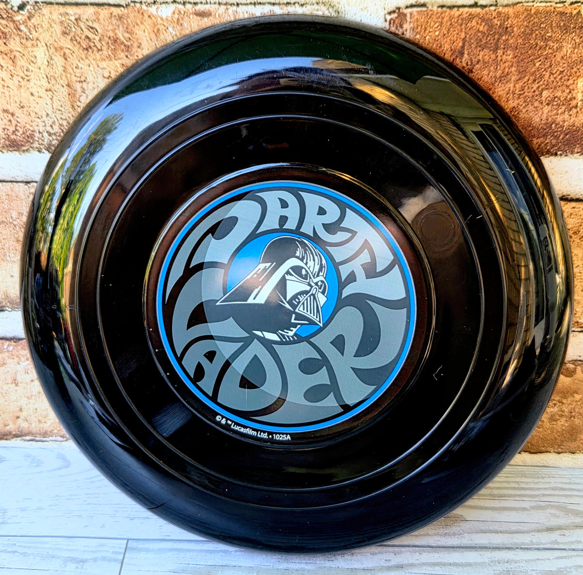 Star Wars pet bowl, black rim with blue Darth Vader logo