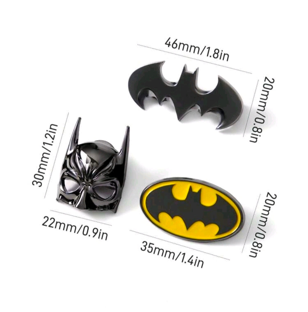 Batman 3 Piece Enamel Pin Set Bat Signal Mask Licensed