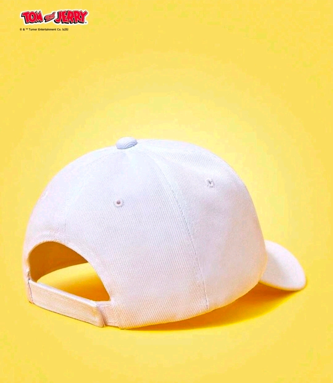 White baseball cap with curved brim