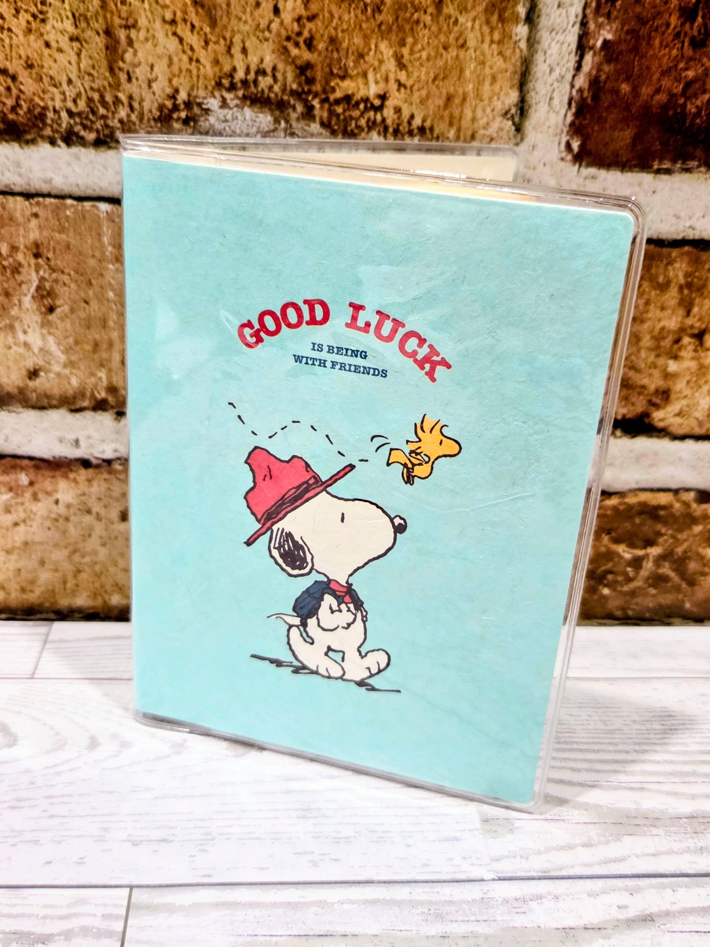 Snoopy Passport Holder Set GOOD LUCK Nine Wood Sundries Peanuts NEW 💙✈️