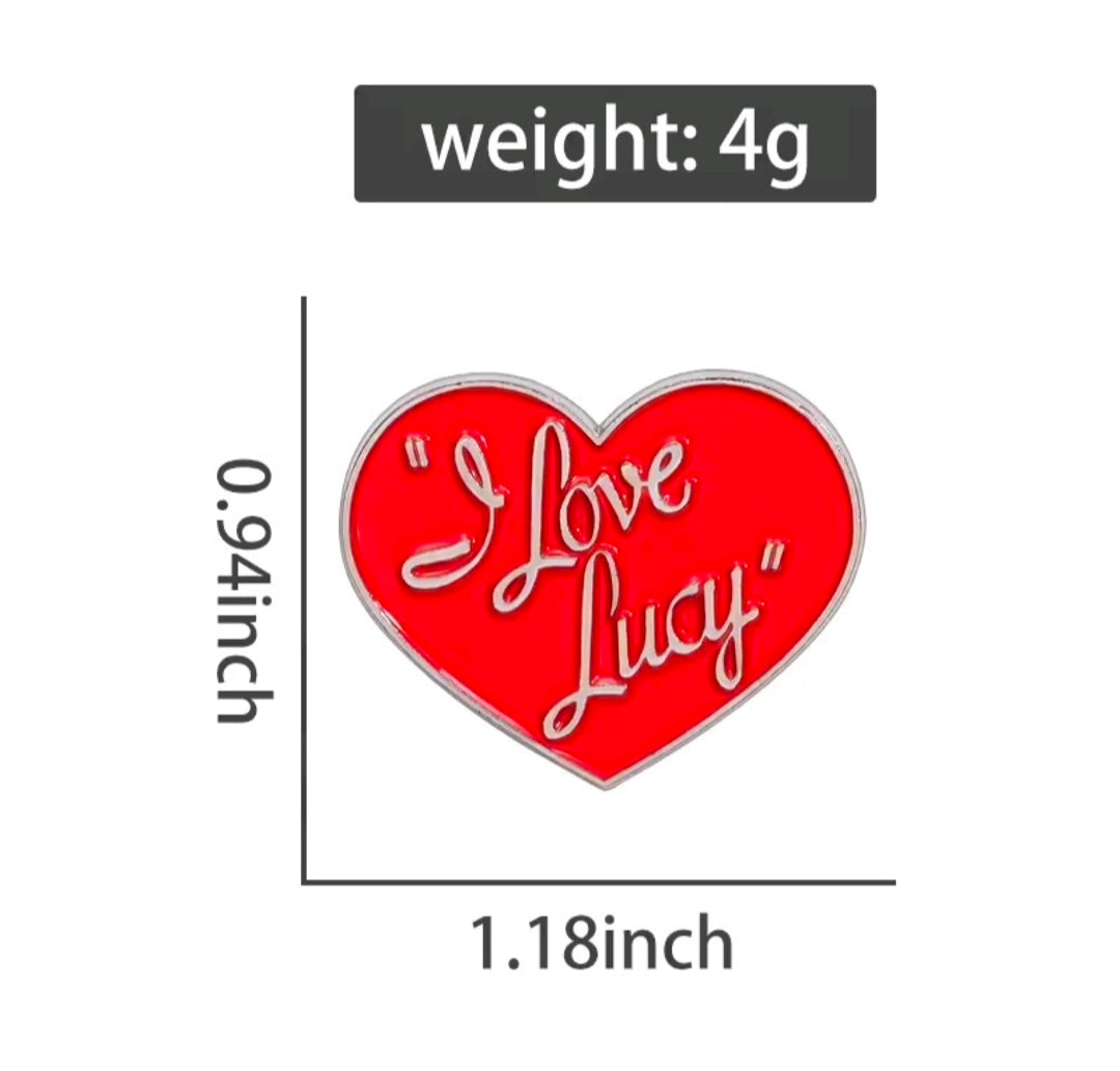 I Love Lucy 2-Piece Enamel Pin Set Heart Logo & Cartoon Lucy
