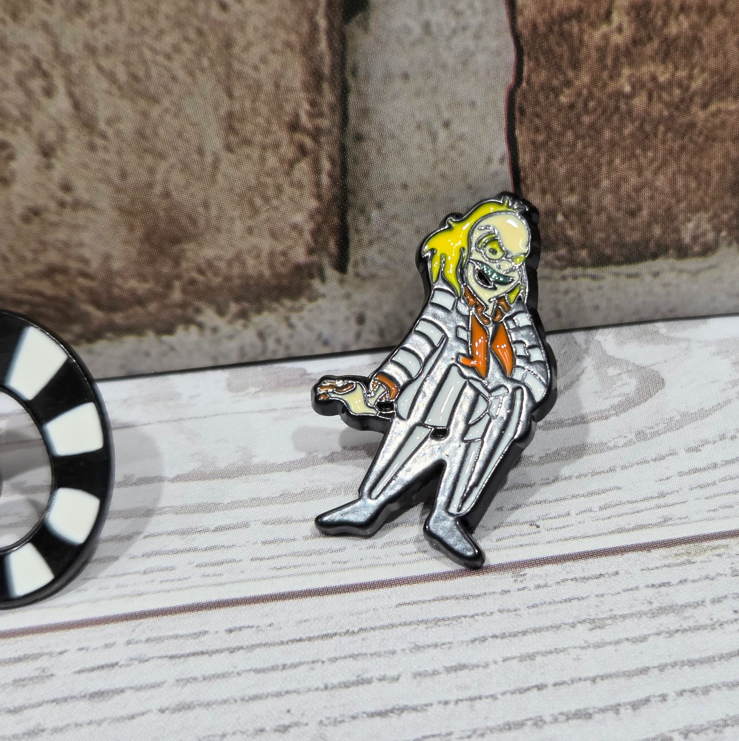 Beetlejuice Enamel Pins 3pc Set Lydia Beetlejuice Sandworm Licensed