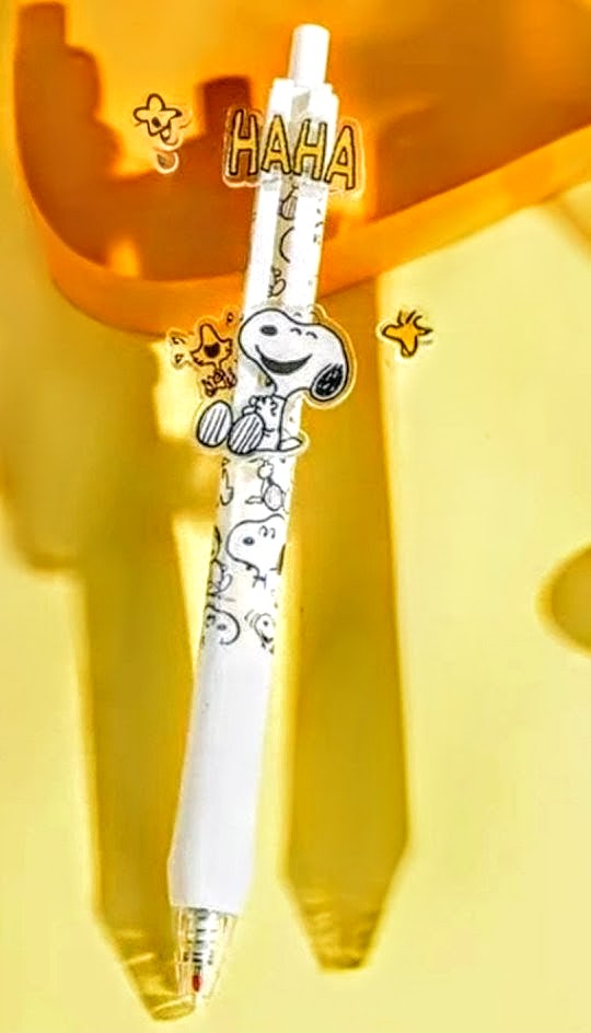 Joytop Peanuts Snoopy HAHA Mechanical Pencil Acrylic Charm Mini Keychain Notepad Set Kawaii Stationery