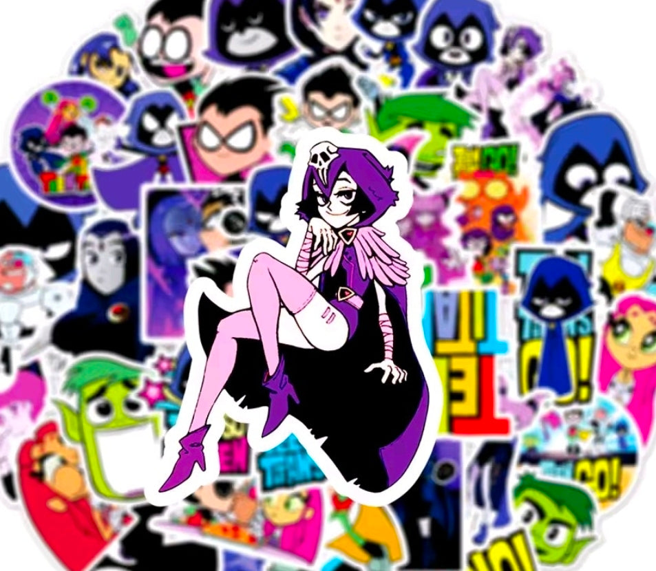 Vinyl decal sticker of Raven, purple-haired teen girl cartoon character in action pose