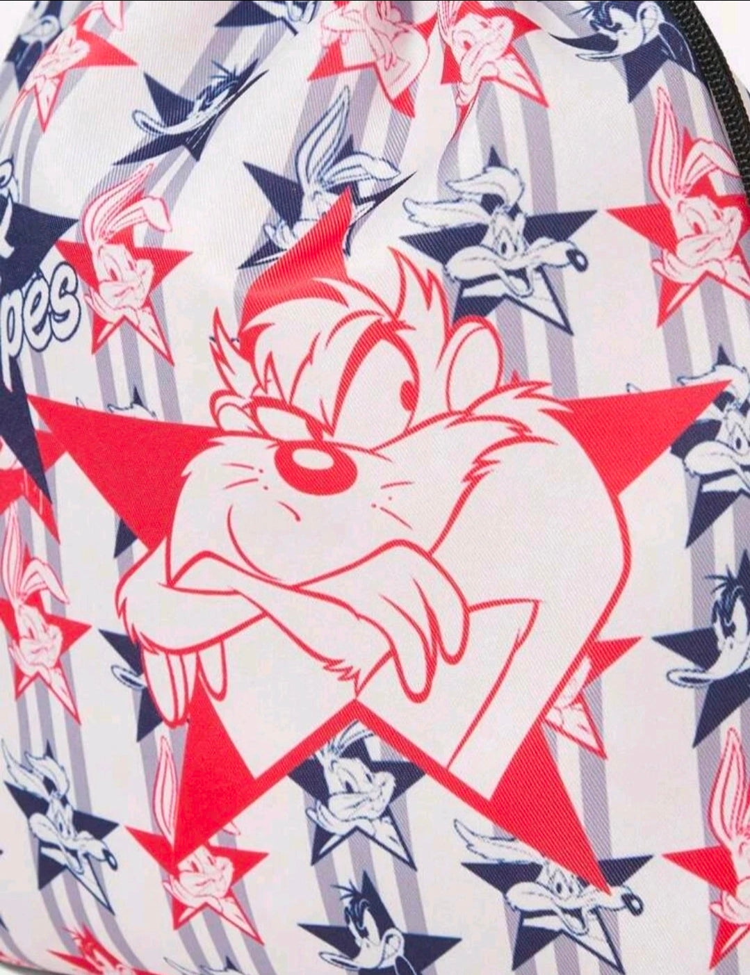 Looney Tunes Taz Patriotic Stars & Stripes Drawstring Bag