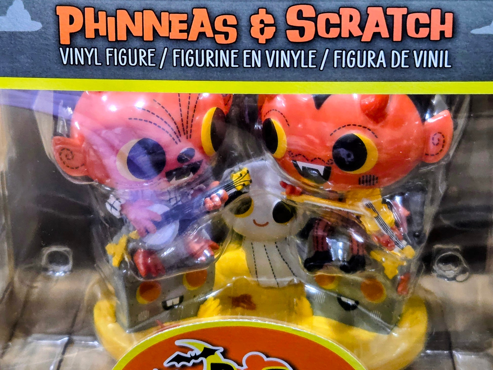 Funko Boo Hollow Phinneas & Scratch vinyl figures in sealed plastic package, close-up