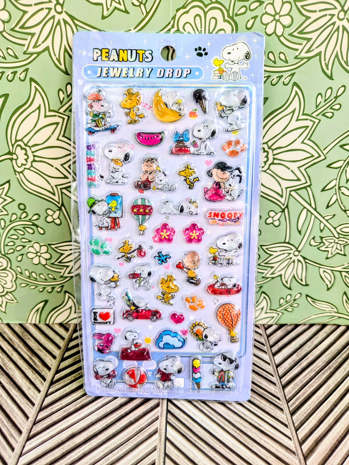 Peanuts Snoopy Jewelry Drop 3D Acrylic Sticker Charm Sheet
