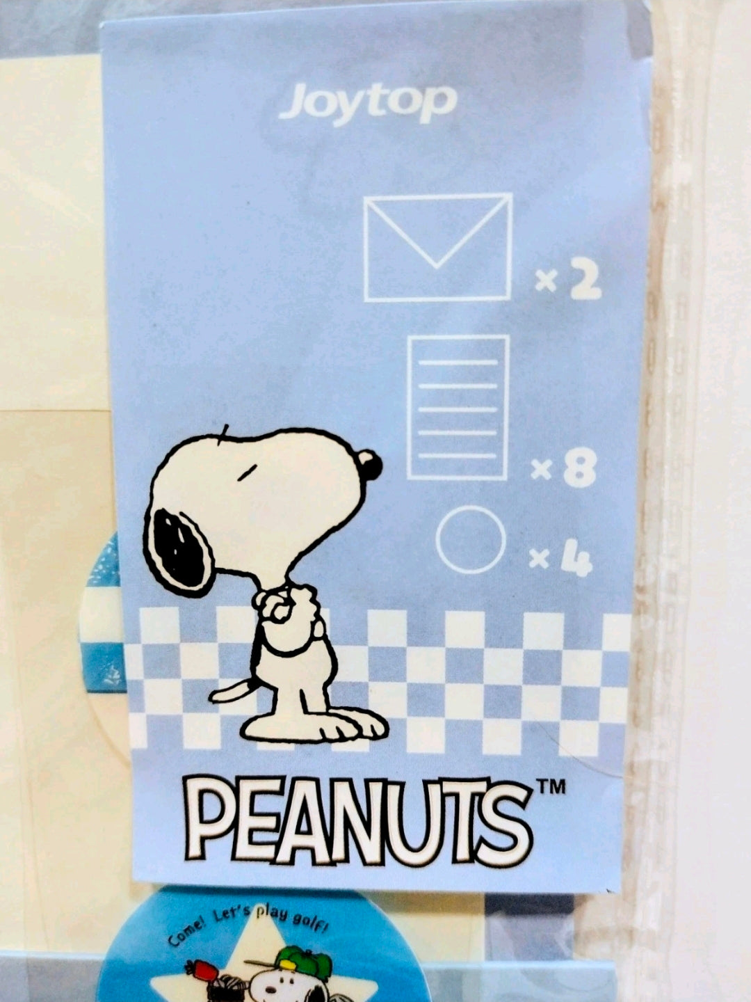 Joytop Snoopy Peanuts stationery sleeve with character illustration and icons