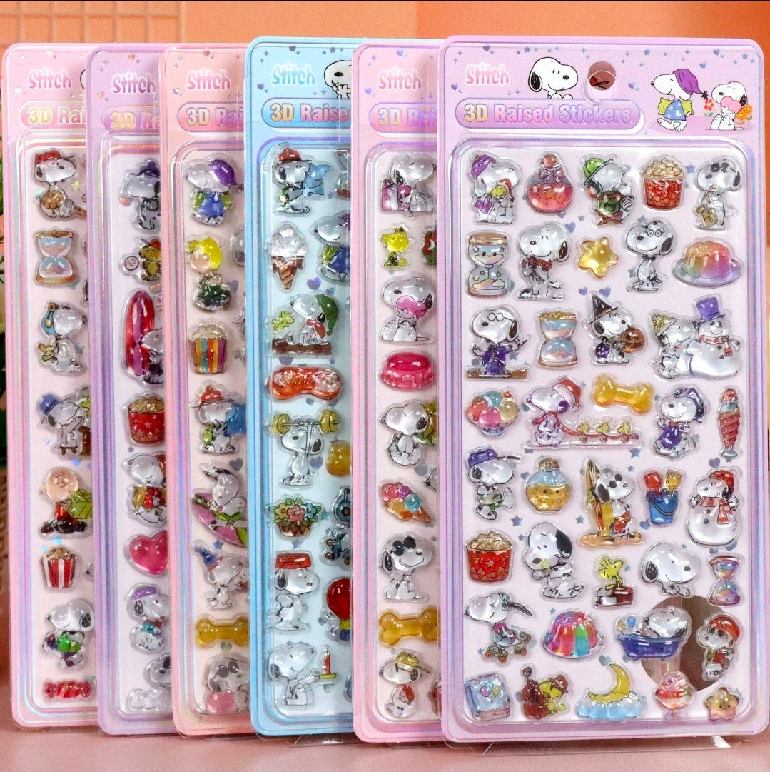 Peanuts Snoopy 3D Raised Acrylic Sticker Sheet