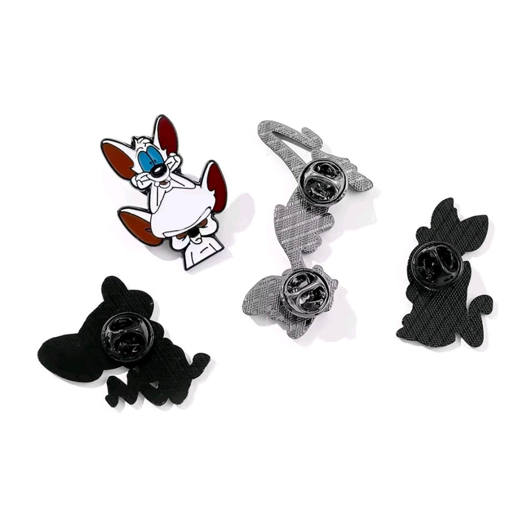 Pinky and the Brain 4-Piece Hard Enamel Pin Set Warner Brothers Animaniacs