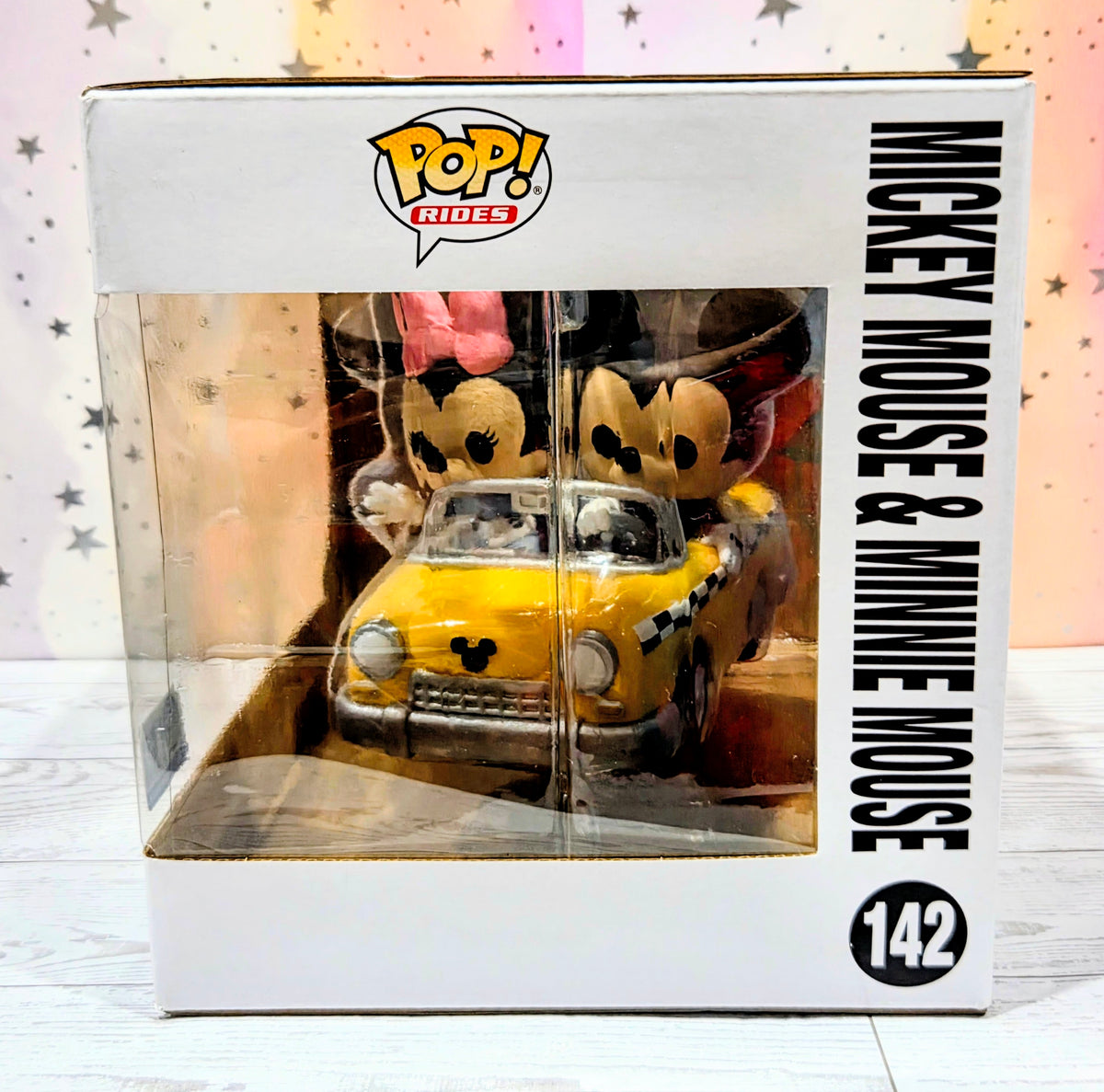 Funko Pop Rides #142 yellow New York taxi with Mickey and Minnie in window box