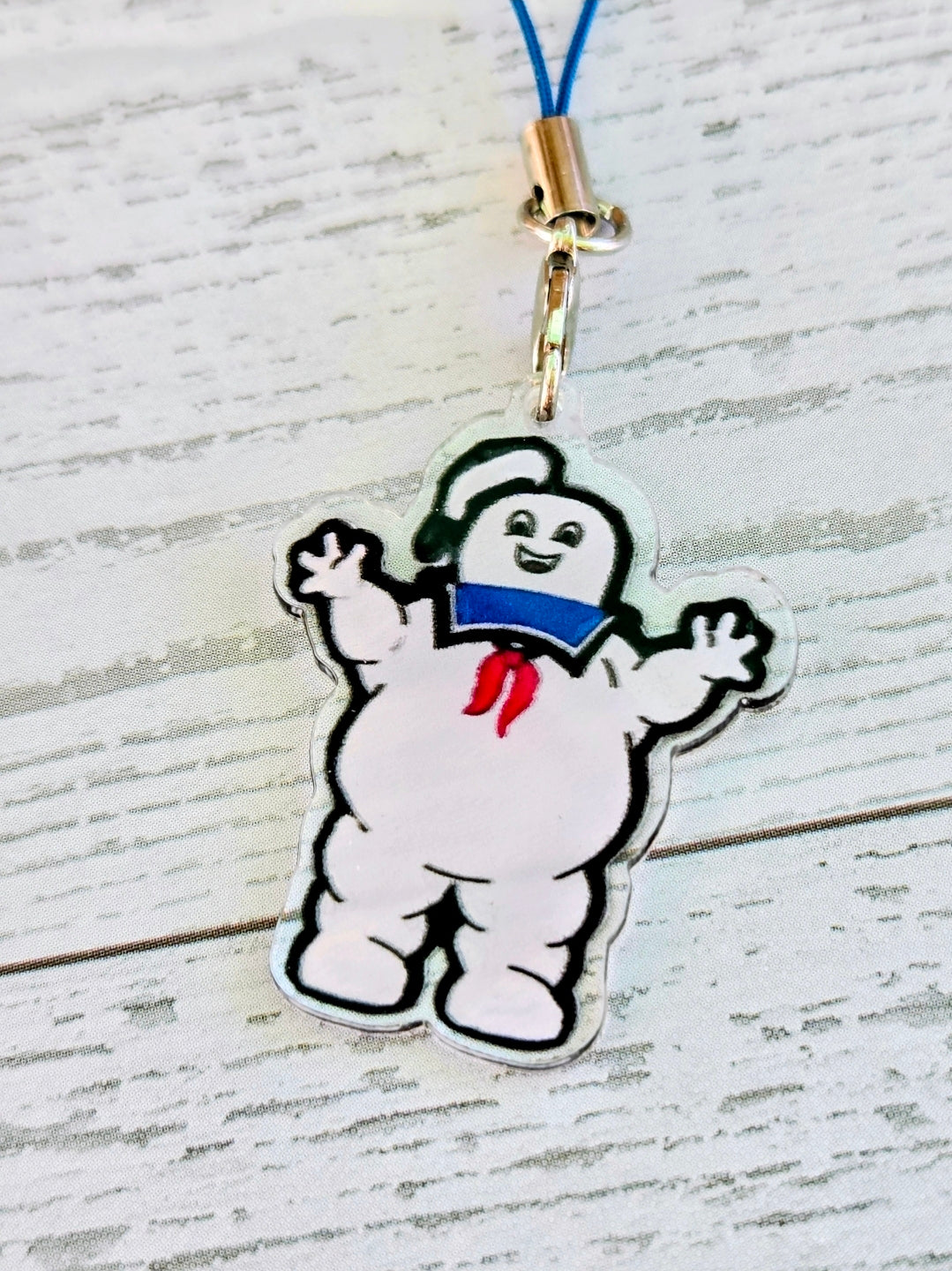 Ghostbusters 2pc Phone Charm Set Enamel Logo & Stay Puft Acrylic