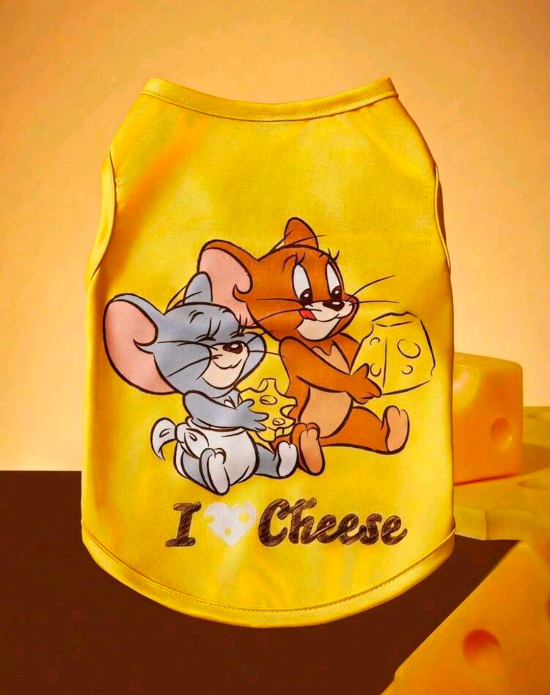 Tom and Jerry I Love Cheese Dog Tank Top — Jerry & Tuffy XXL