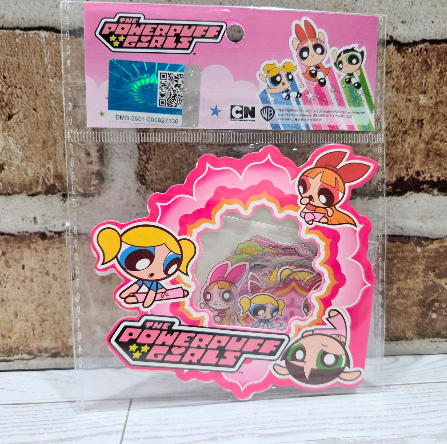 Powerpuff Girls Holographic Metallic Foil Flake Sticker Set 20pc Pink Licensed CN Cartoon Network Blossom Bubbles Buttercup