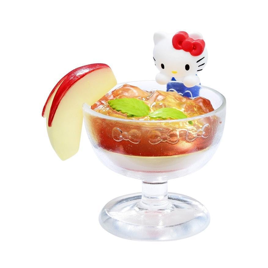 Hello Kitty apple gelee figure in a dessert cup with an apple slice