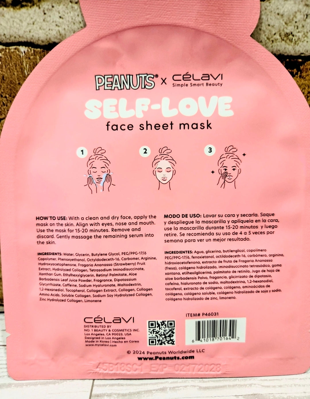 Peanuts x Célavi Snoopy Face Sheet Mask Choose Variant Self Love Collagen Berry Glow