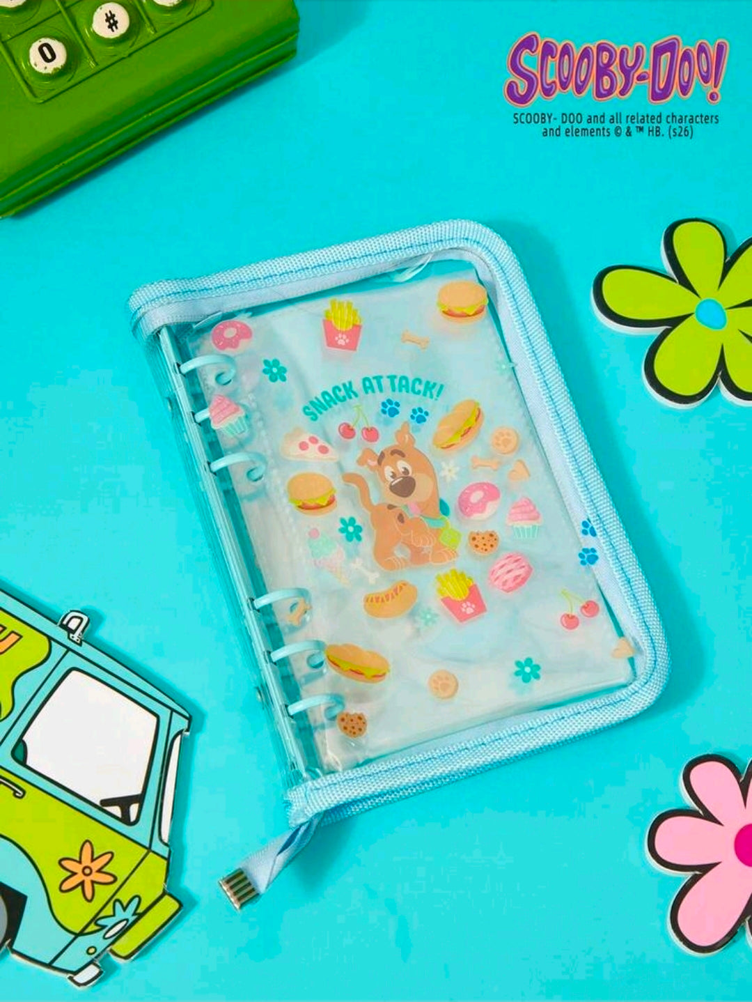 Scooby-Doo A7 Transparent Zipper Binder 6 Ring Sticker Photo Album Snack Attack