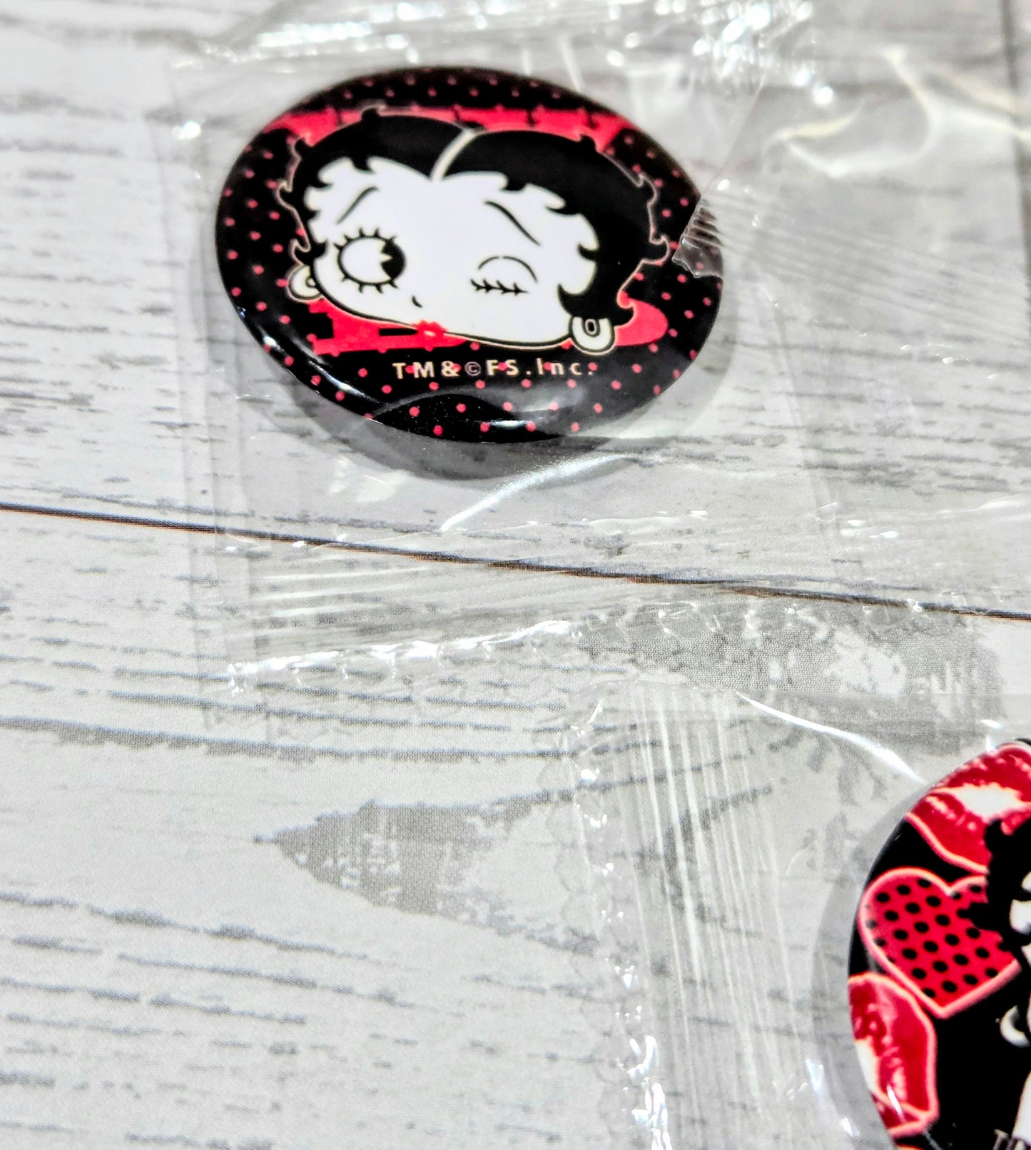 5pc Betty Boop Button Pins Set #Sassy Love Kiss Hearts Licensed Retro