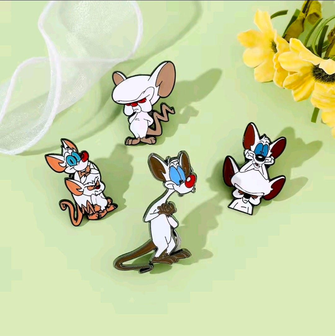 Pinky and the Brain 4-Piece Hard Enamel Pin Set Warner Brothers Animaniacs