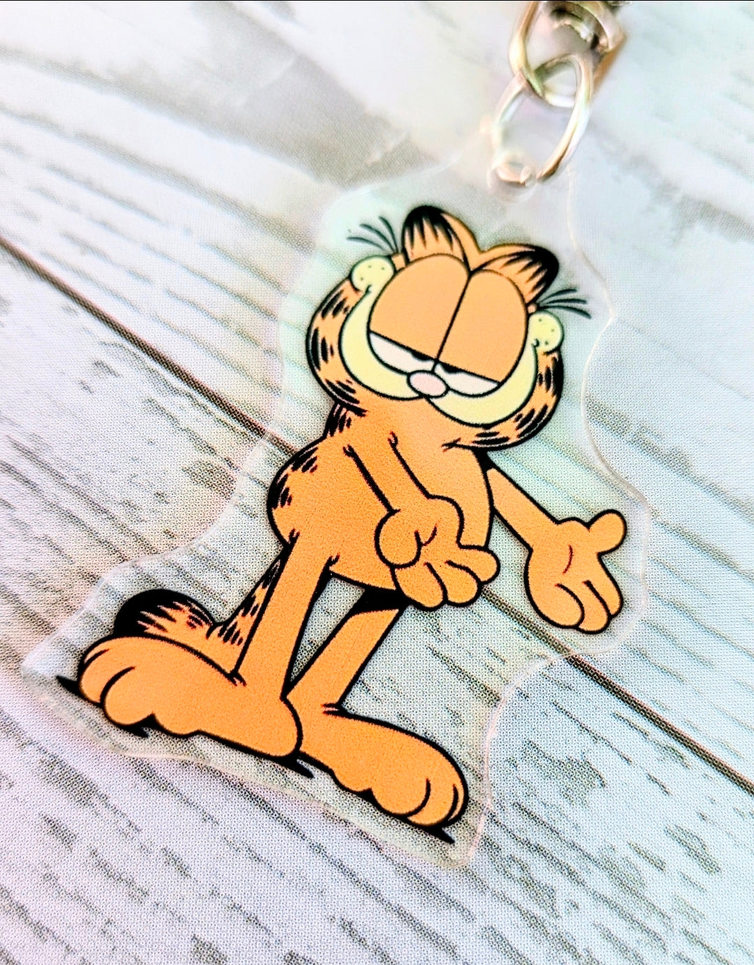 Garfield 2pc Acrylic Keychain Set Classic Old School Sassy Standing Pose