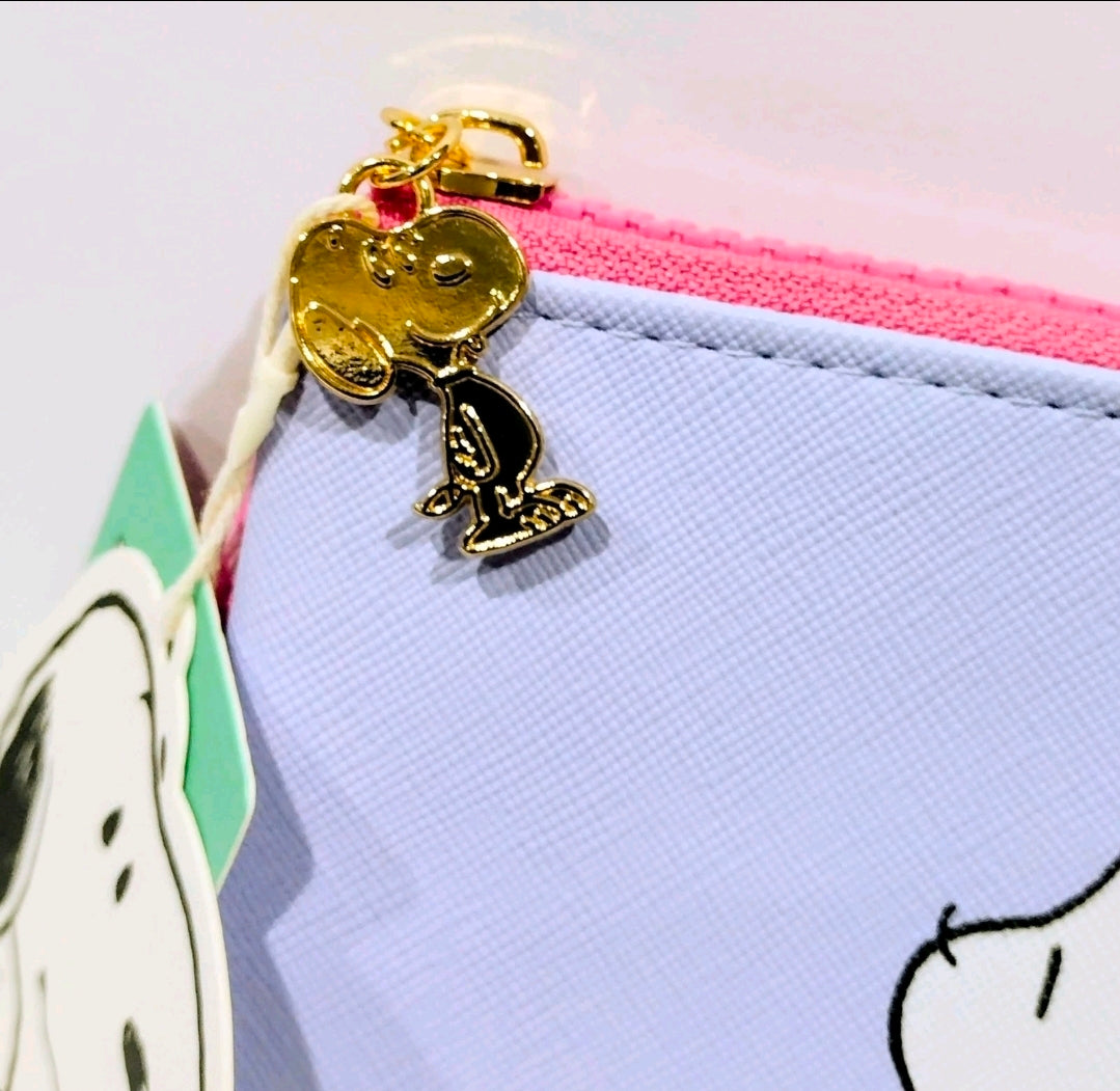 Miniso Peanuts Snoopy Colorful Life Lavender Purple Zipper Pouch
