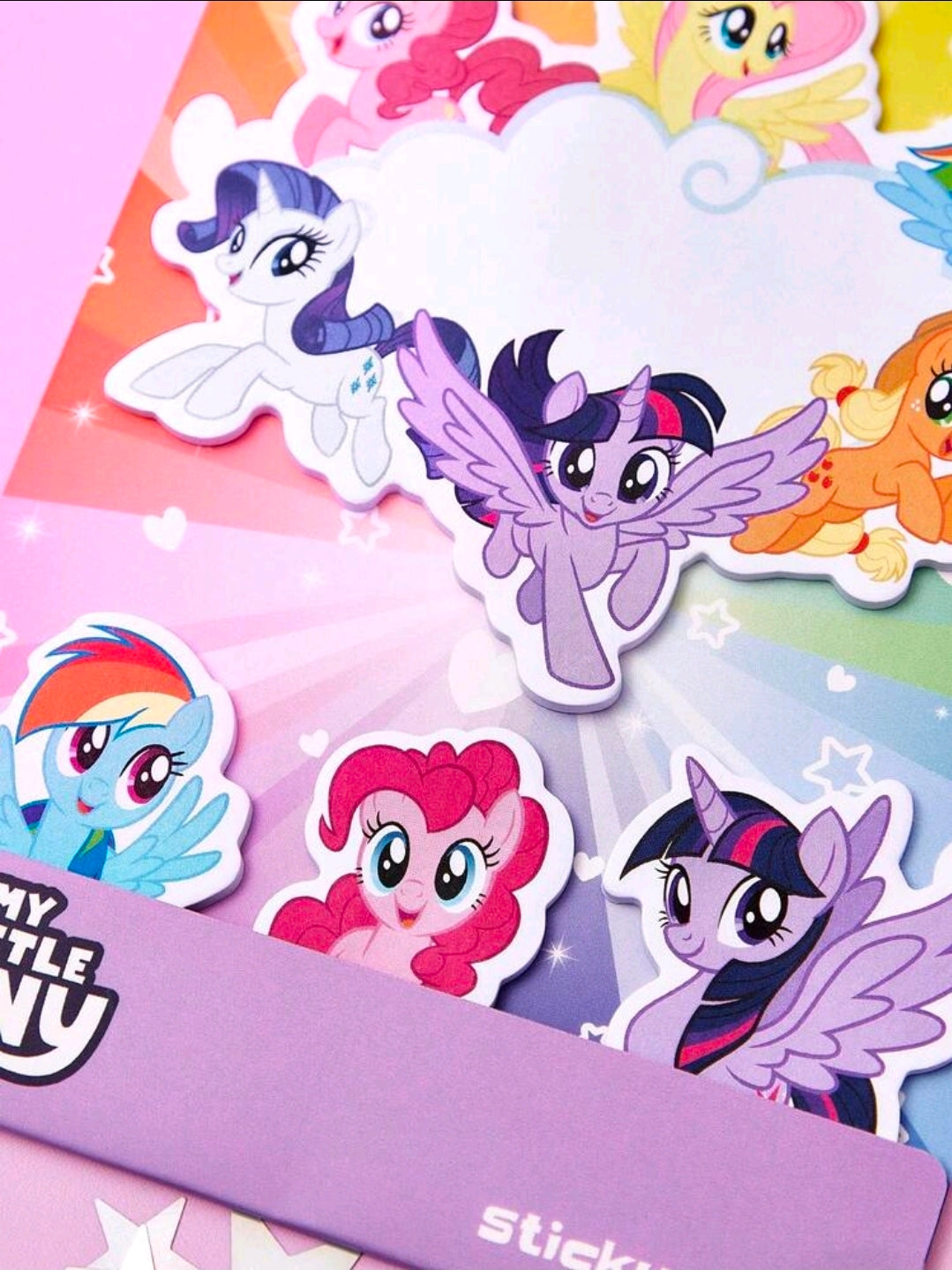 My Little Pony sticky notes set with pony character cutout stickers
