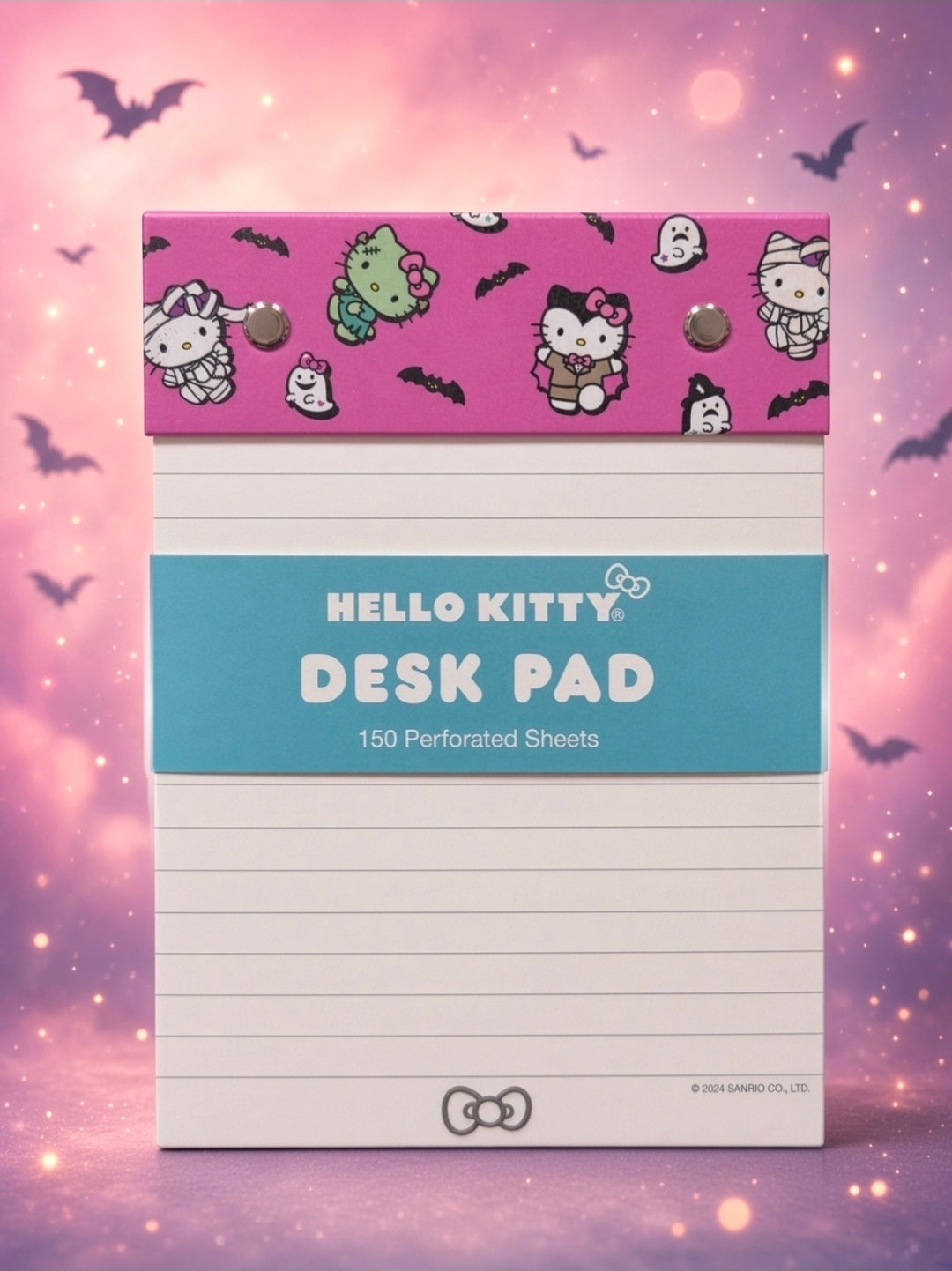 Hello Kitty HK Monsters 150-Sheet Lined Desk Pad Halloween Hot Pink