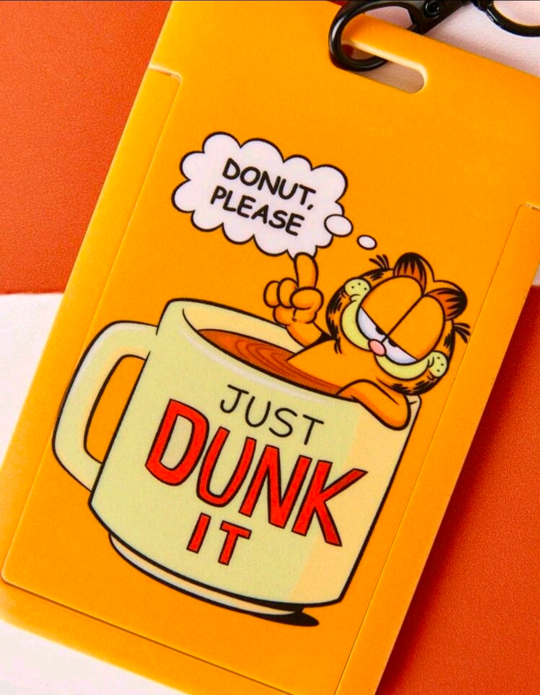 Garfield Lanyard & Badge Holder Set Just Dunk It NEW