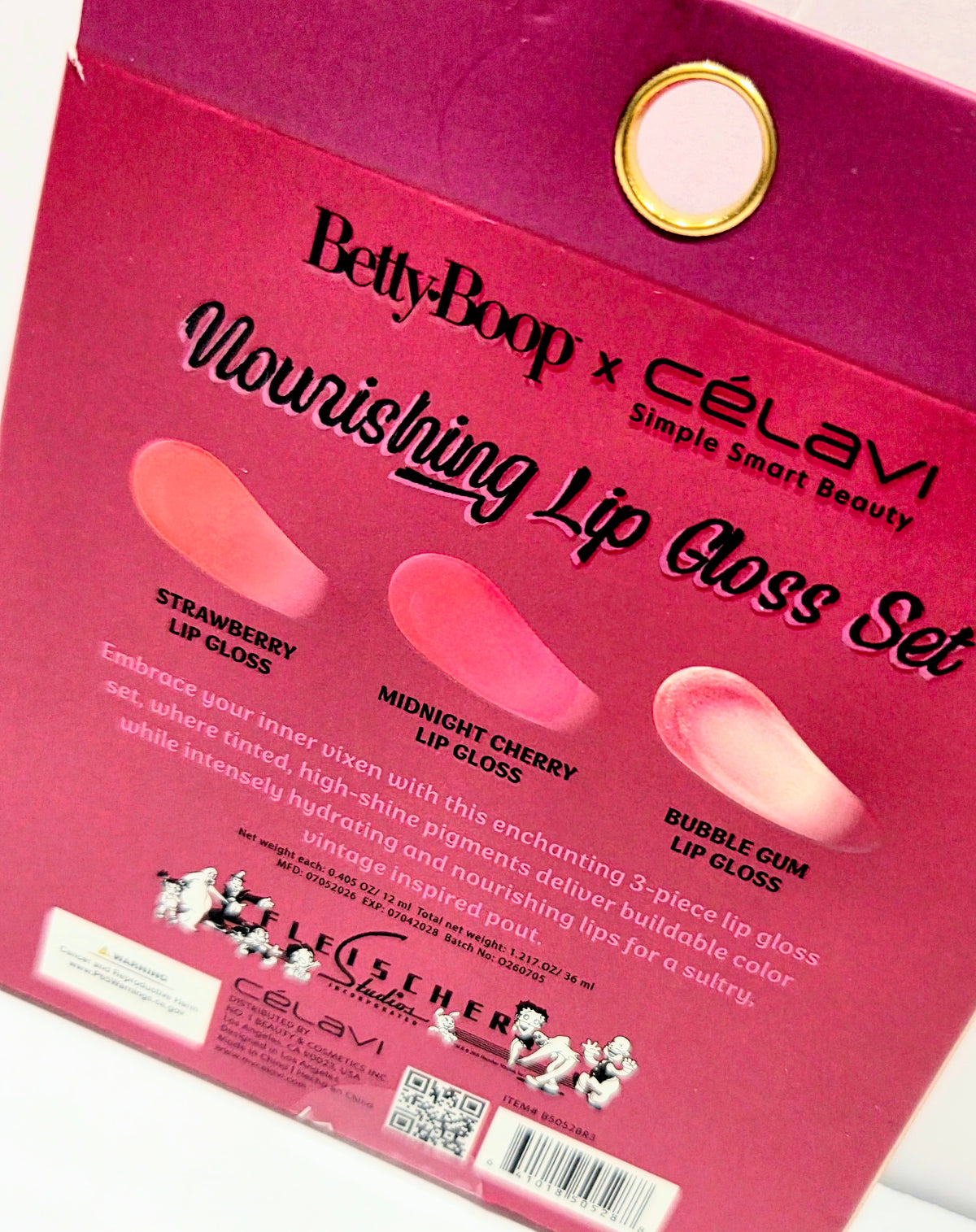 Betty Boop x Celavi Night Flight 3pc Nourishing Lip Gloss Tinted High Shine