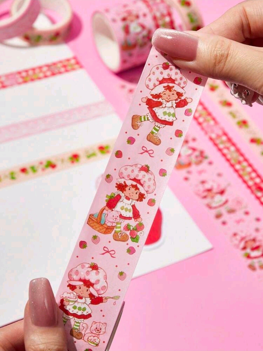 4 Rolls Strawberry Shortcake Washi Tape Set Licensed 5m Each Berry Cute