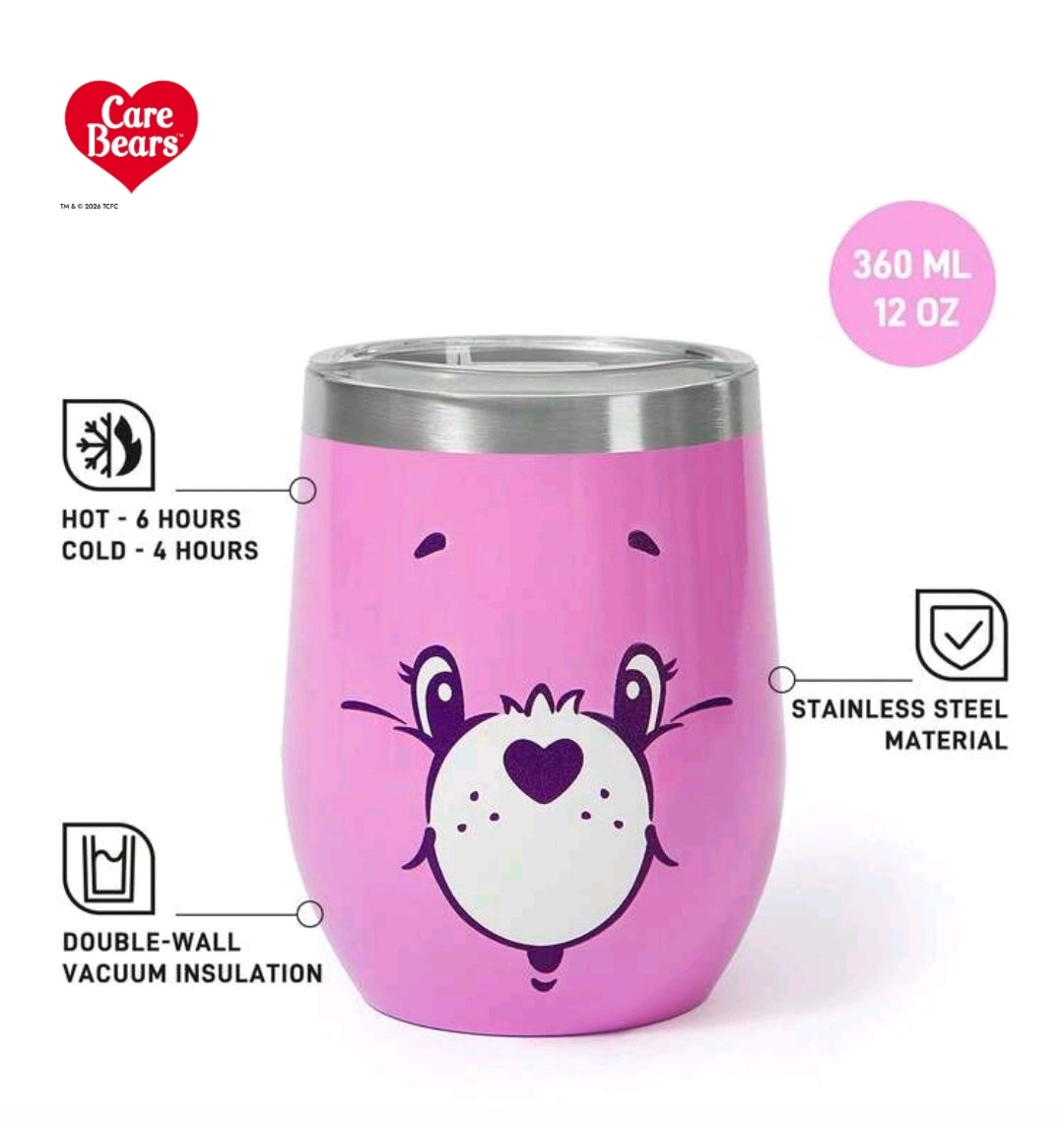 Pink insulated tumbler, 12 oz (360 ml), double-wall vacuum insulated, stainless steel