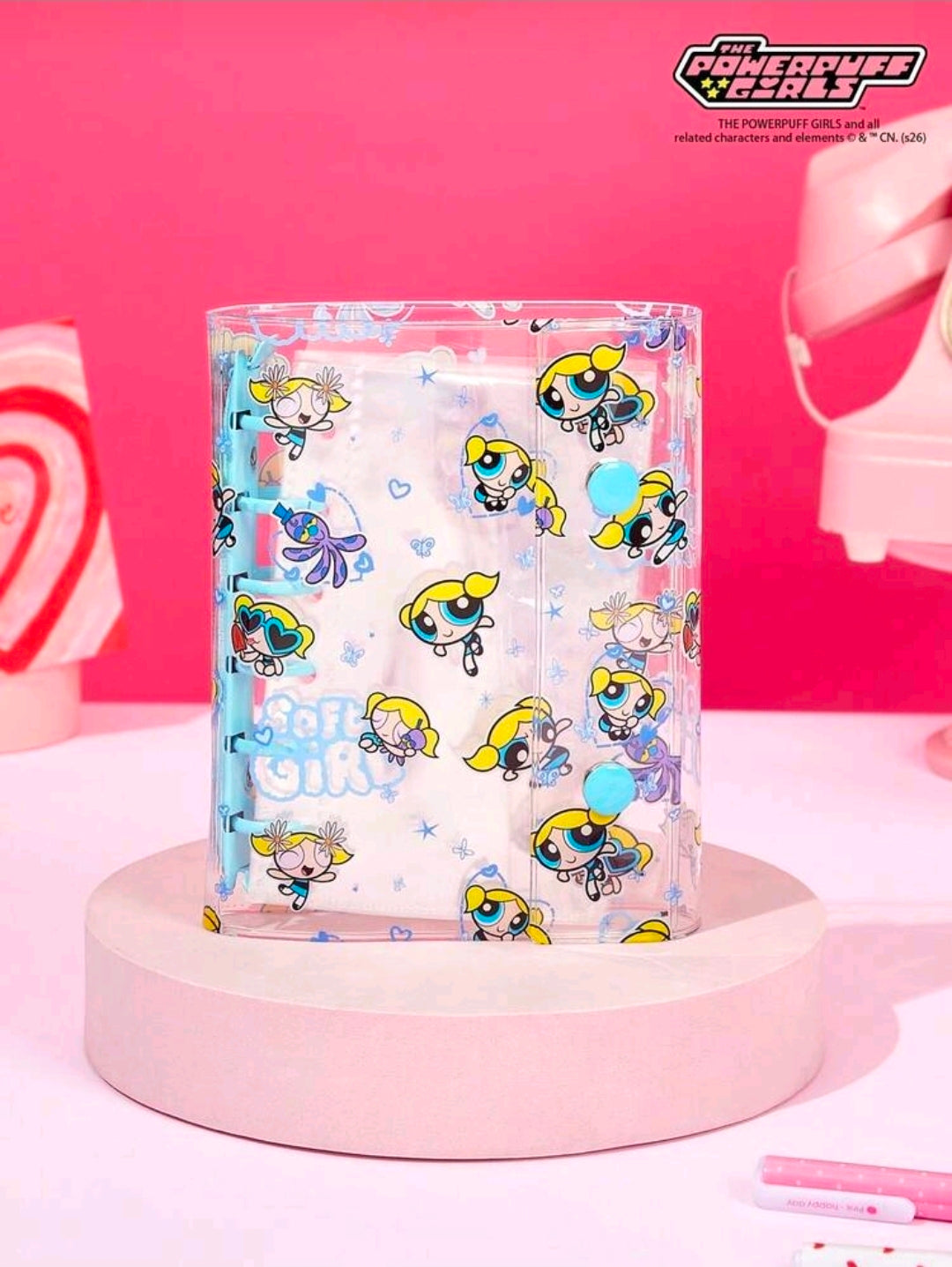 Powerpuff Girls A7 Transparent 6-Ring Binder 2 Snap Blossom Bubbles Buttercup