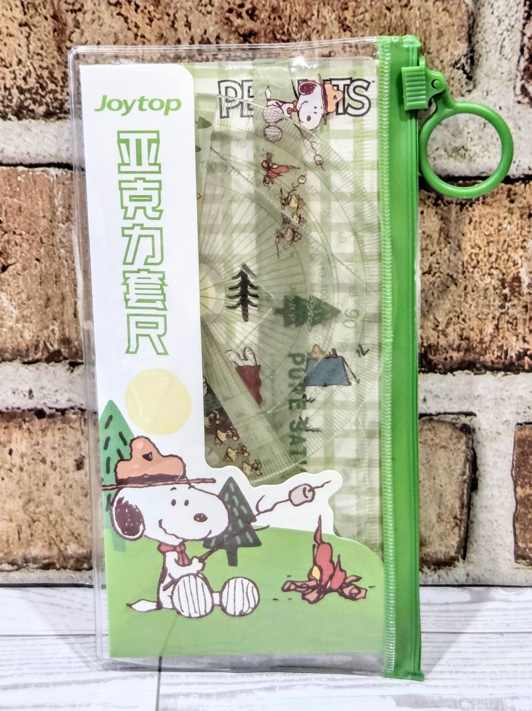 Joytop Peanuts Snoopy Happy Campers Bonfire 4pc Geometry Set Ruler Protractor Set Squares Kawaii Stationery