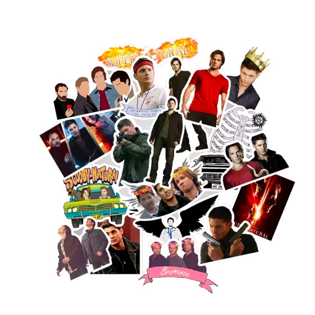 Supernatural TV Show 50pc Vinyl Sticker Pack Dean Sam Impala Castiel Logos