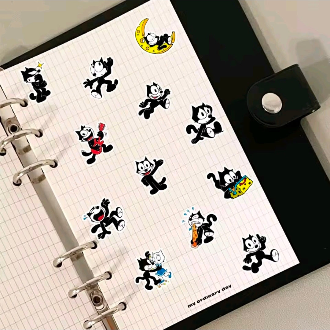 Felix the Cat 40pc Mini Vinyl Decal Sticker Pack Classic Retro