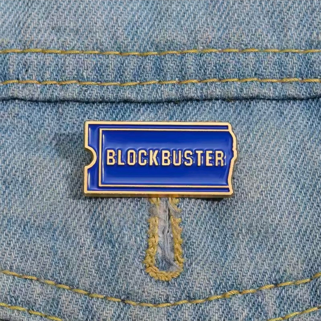 Blockbuster Video Enamel Pin Set 3pc Make It A Blockbuster Night Employee Button