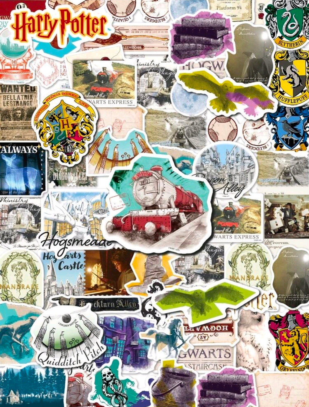 Harry Potter Hogwarts Express 50pc Vinyl Sticker Pack Licensed